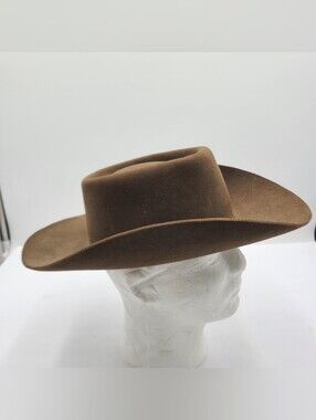 B55 Beaver Brand Hats Men’s 7” Brown Genuine Fur Felt Western Cowboy Hat
